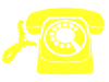 黄色の昔の電話機のシルエット