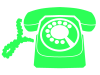 緑色の昔の電話機のシルエット