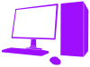 紫色のデスクトップパソコンのシルエット