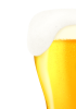 泡が溢れるビールのフレーム　ピルスナーグラス
