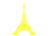 黄色のエッフェル塔のシルエット