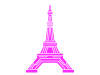 紫色のエッフェル塔のシルエット