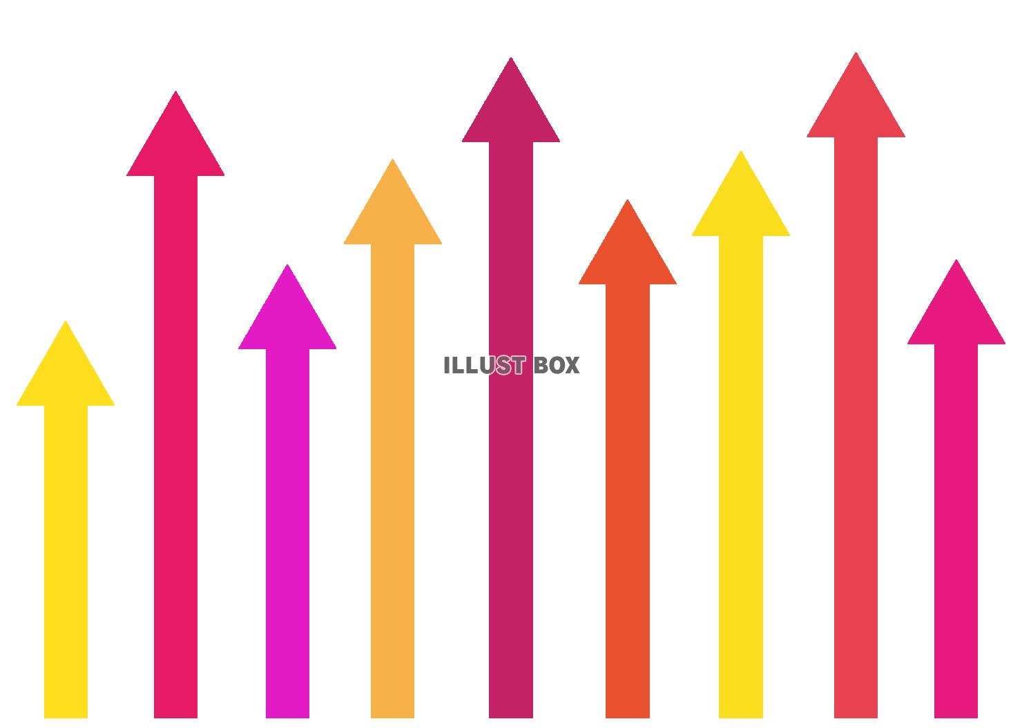 1_矢印_上向きのカラフルな矢印・暖色
