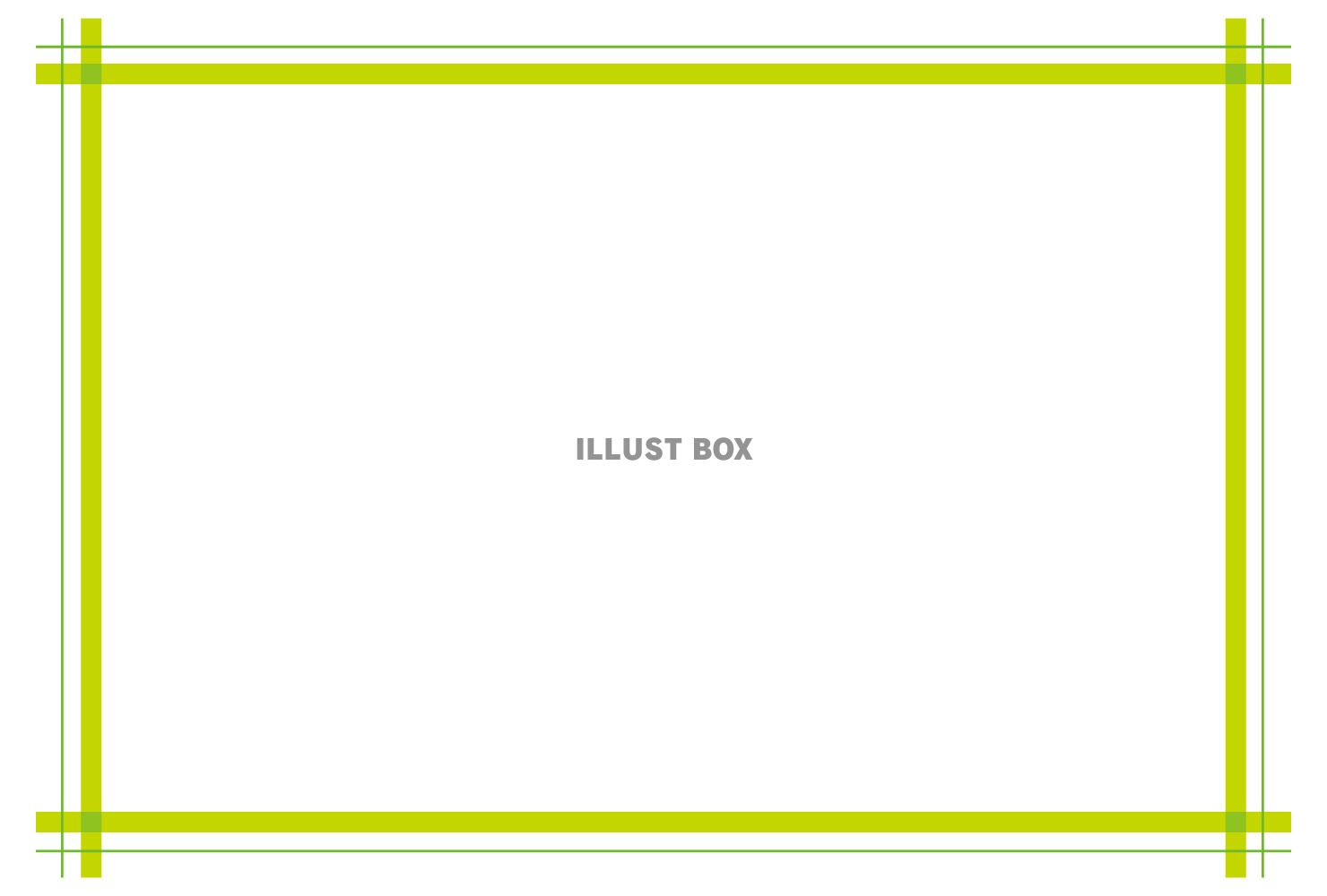 交差二重線の四角フレーム/黄緑