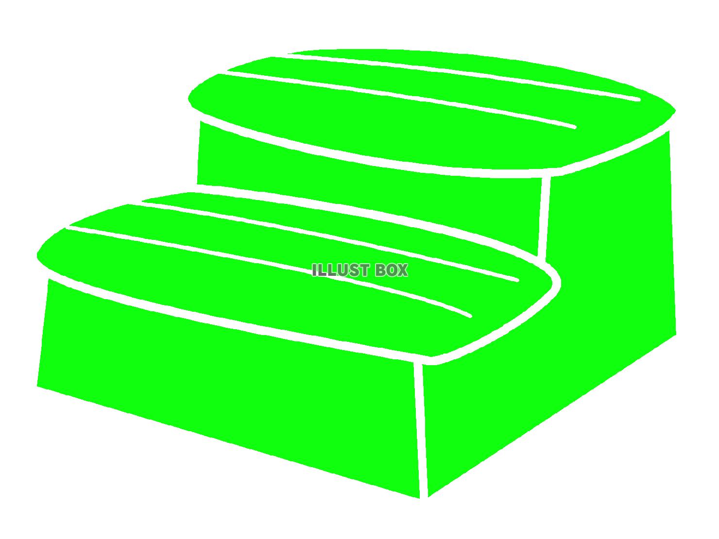 緑色の踏み台のシルエット