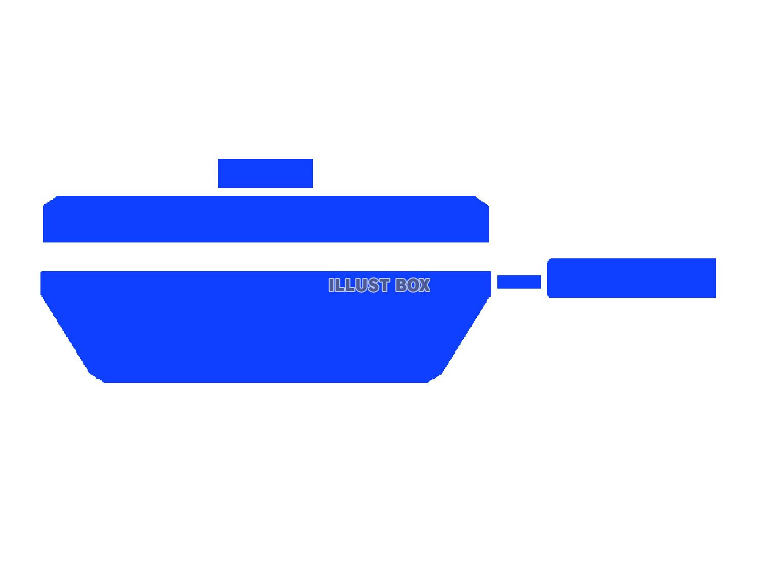 青色のフライパンのシルエット