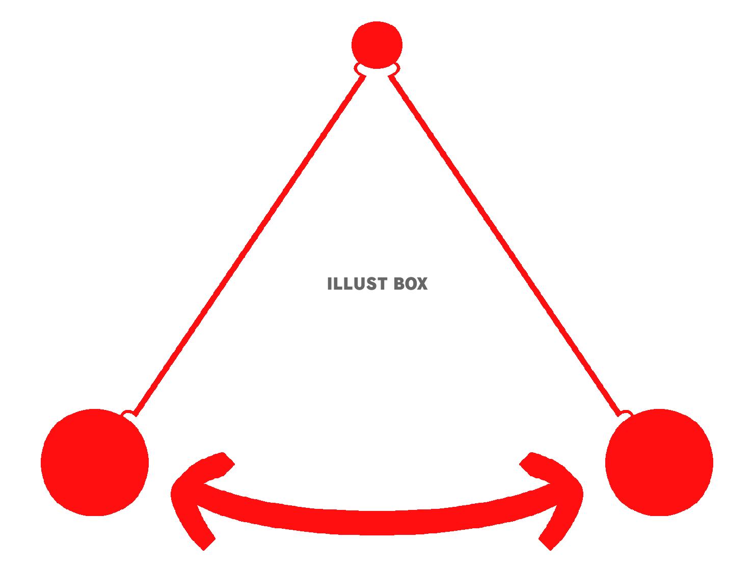 赤色の振り子のシルエット