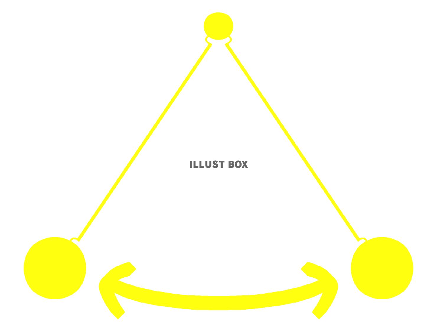 黄色の振り子のシルエット