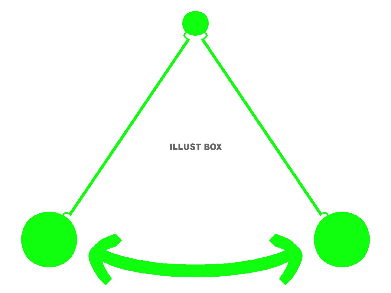 緑色の振り子のシルエット