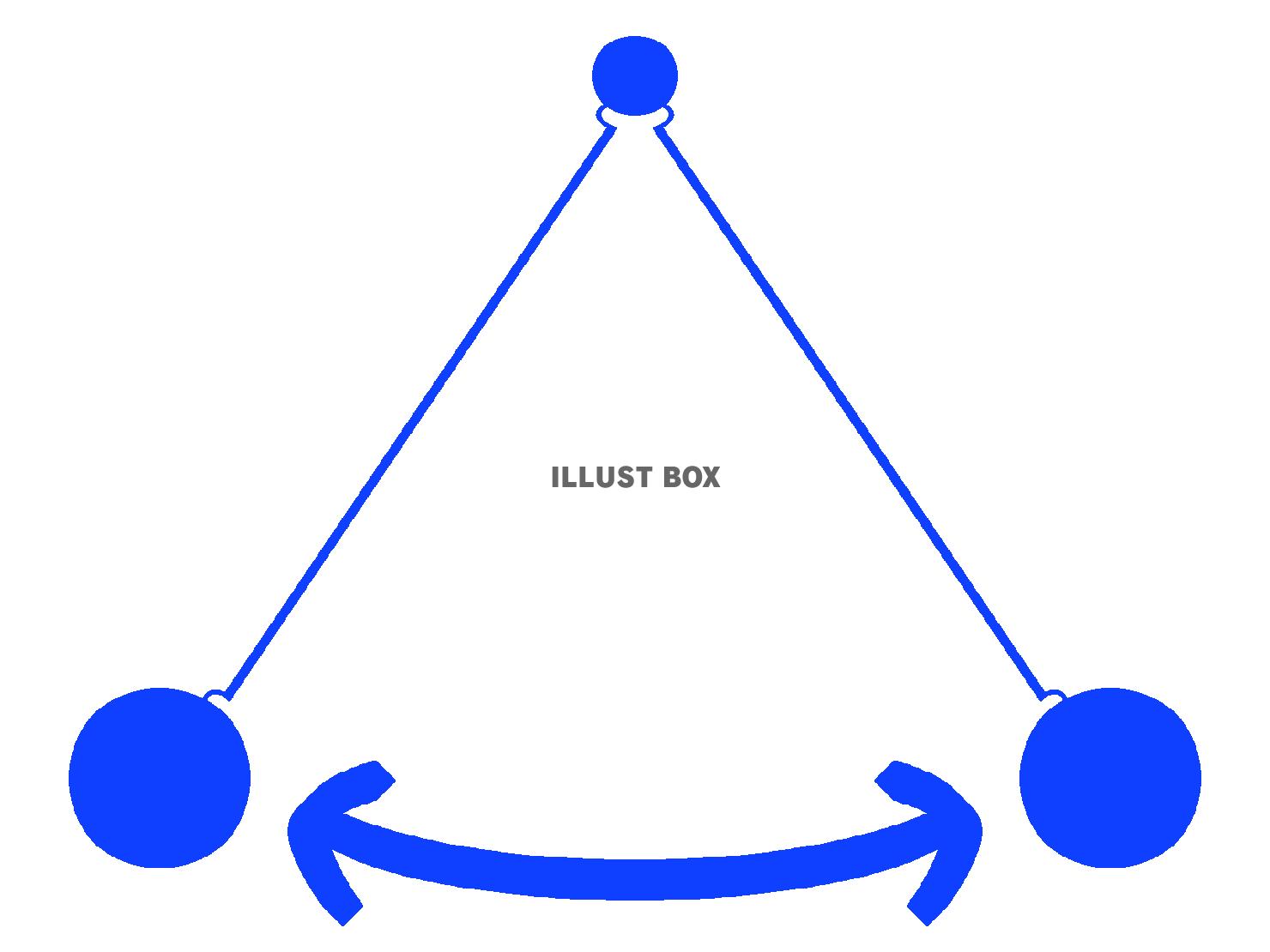 青色の振り子のシルエット