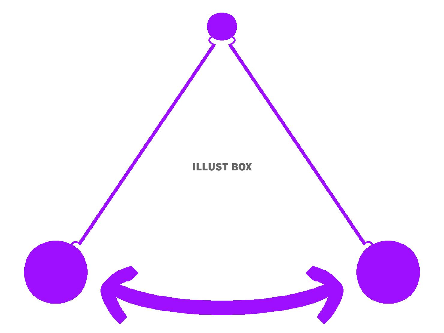 紫色の振り子のシルエット