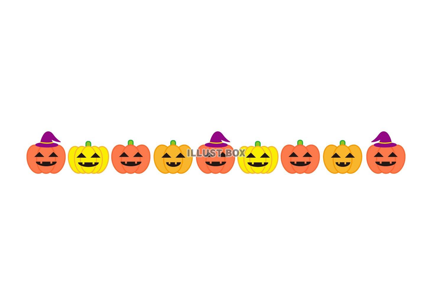 10月のハロウィーンのイメージのライン素材