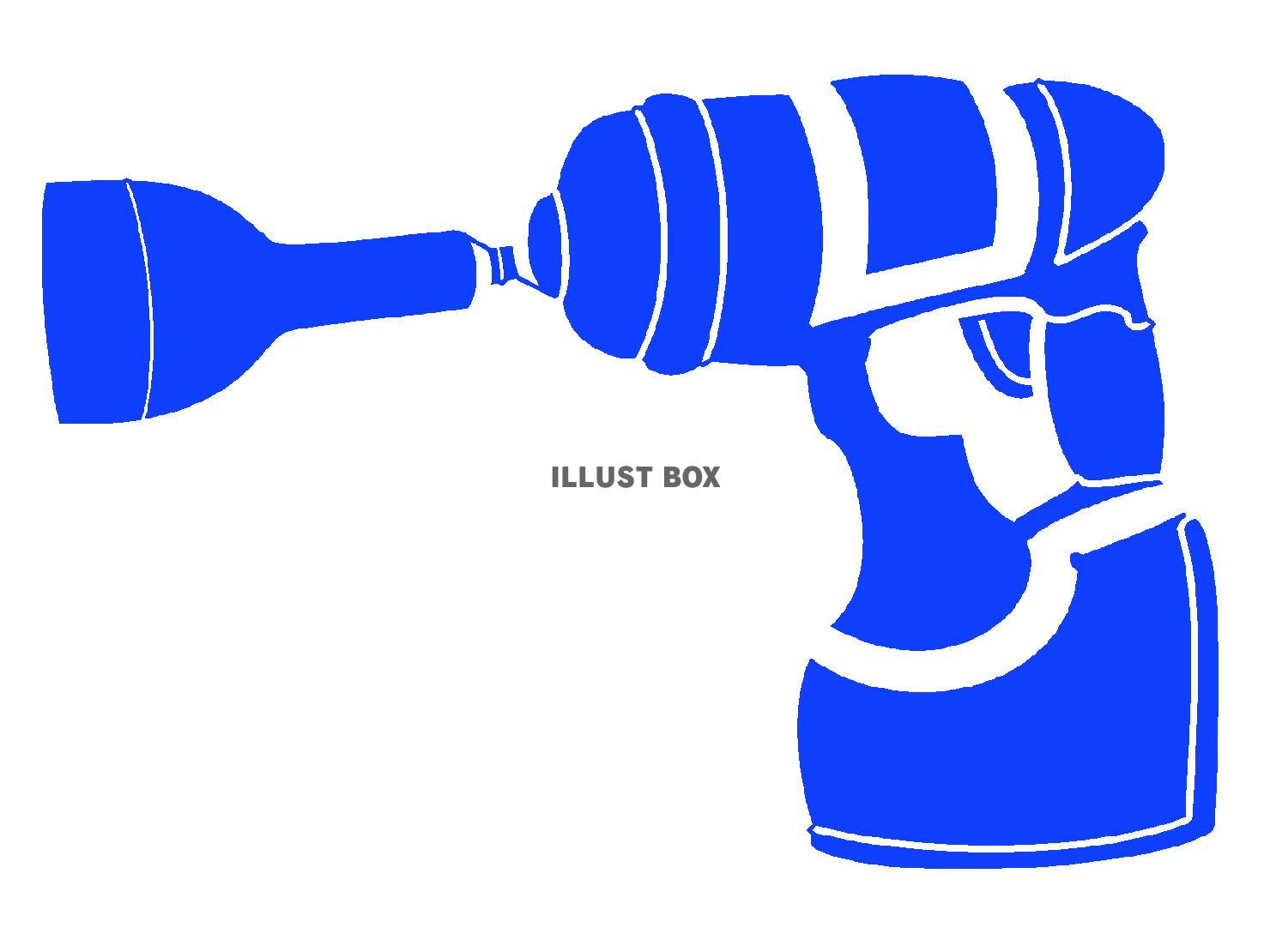 青色のハンマードリルのシルエット