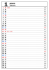 2025年1月　六曜入り　縦型カレンダー　