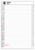 2025年4月　六曜入り　縦型カレンダー　