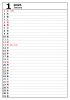2025年1月　縦型カレンダー　