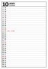 2025年10月　縦型カレンダー　