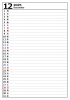 2025年12月　縦型カレンダー　