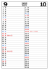 2025年9・10月　縦型2ヶ月カレンダー　