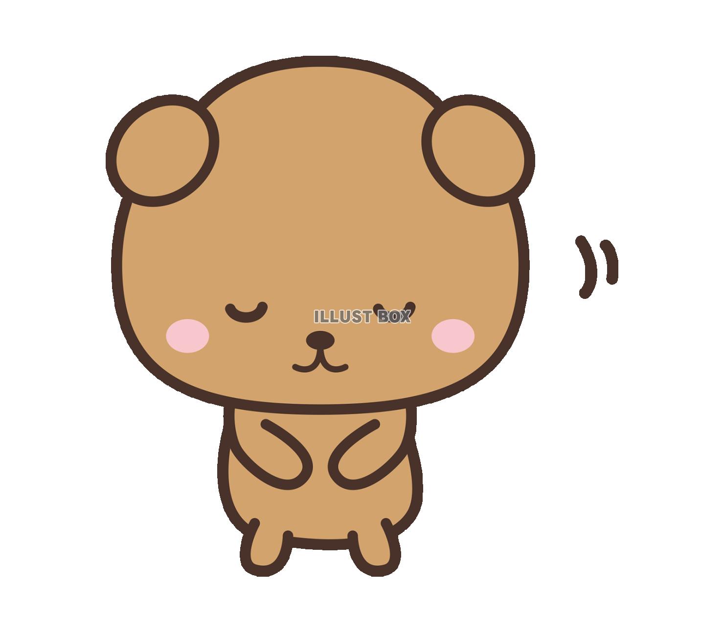 お辞儀をするクマのキャラクター