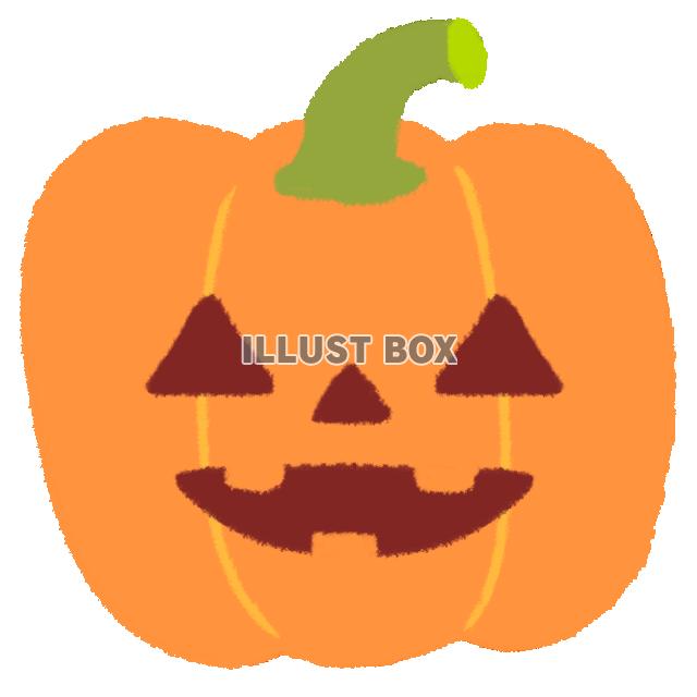 ハロウィンのカボチャのお化けが一個(透過png)