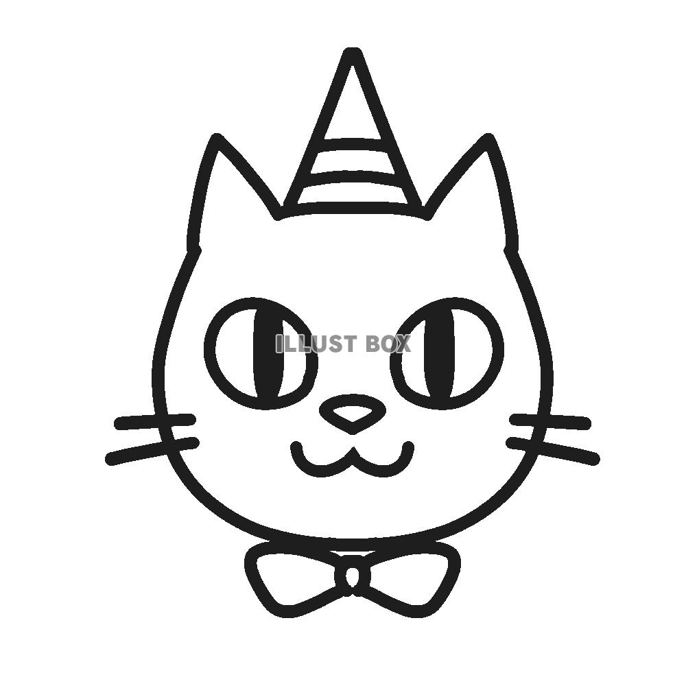 白黒ハロウィン猫素材　透過png