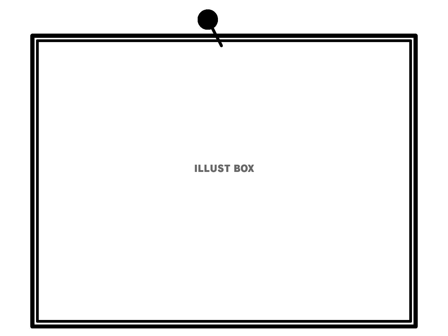黒の画鋲で留めてある四角いフレーム　766