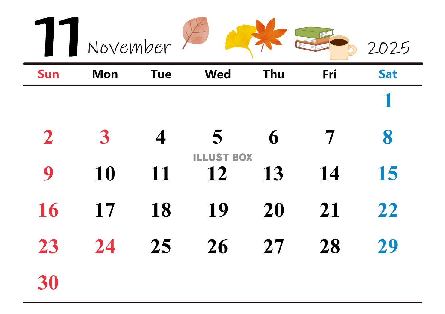 2025年（令和7年）11月カレンダー