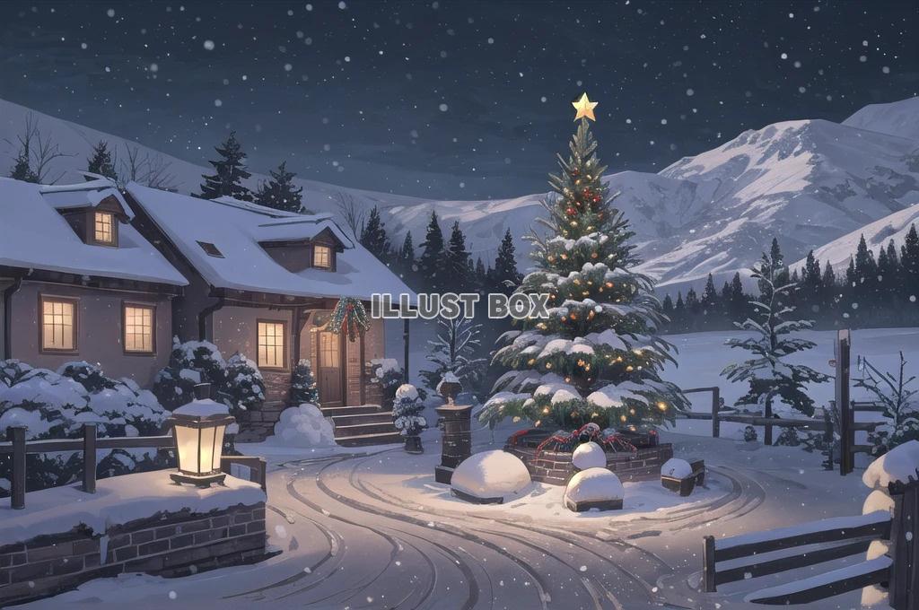 幻想的な風景　クリスマスのイラスト　No289