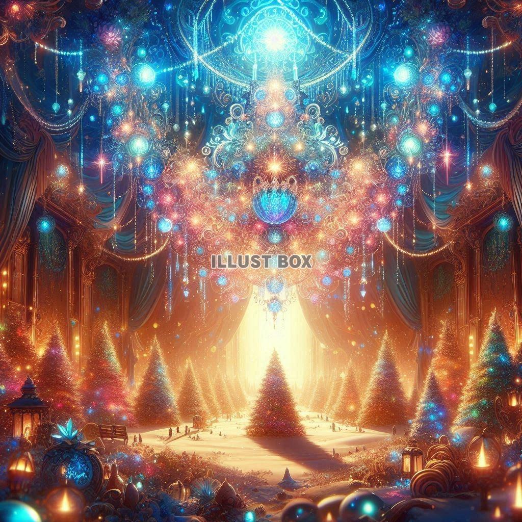 幻想的な風景　クリスマスのイラスト　No295