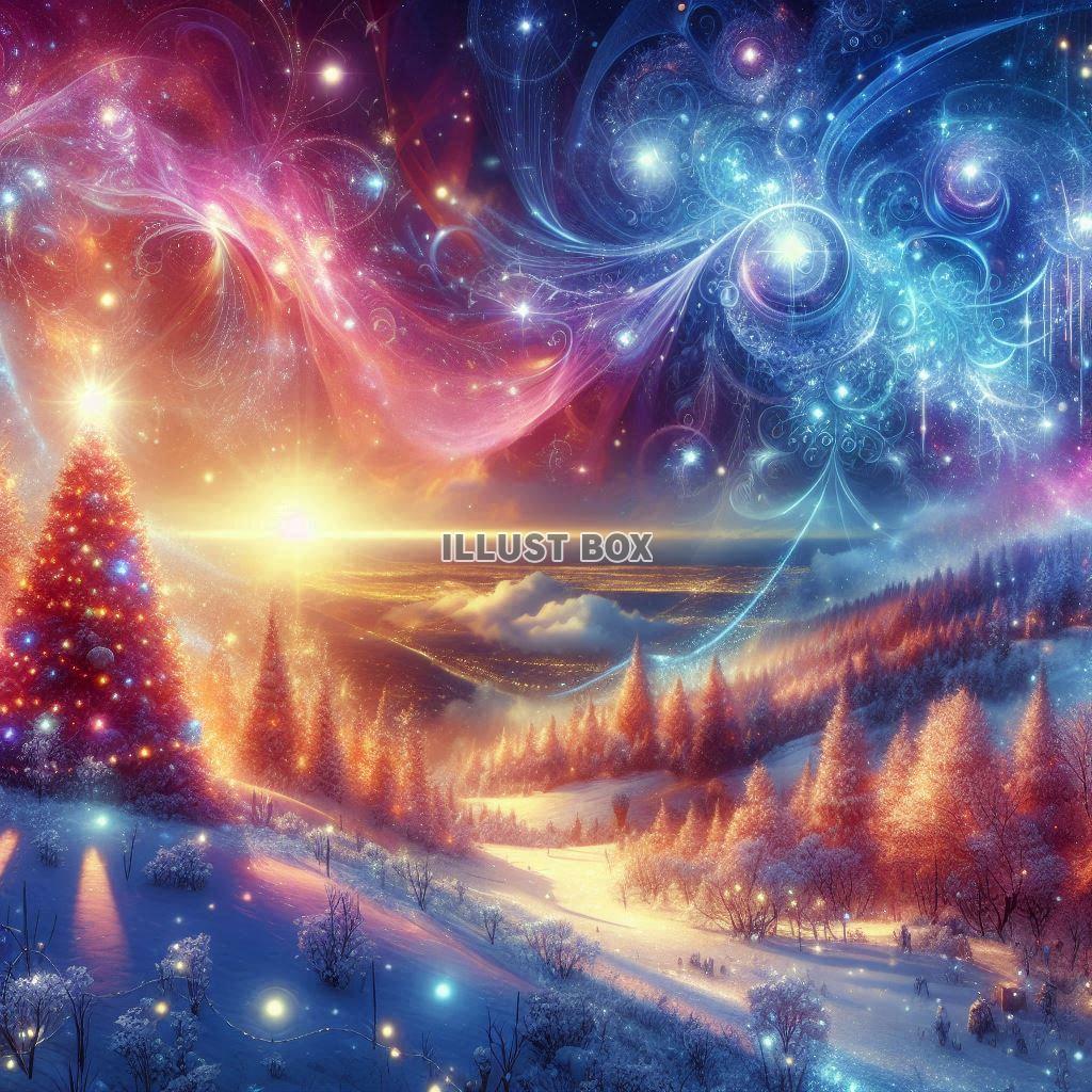 幻想的な風景　クリスマスのイラスト　No300