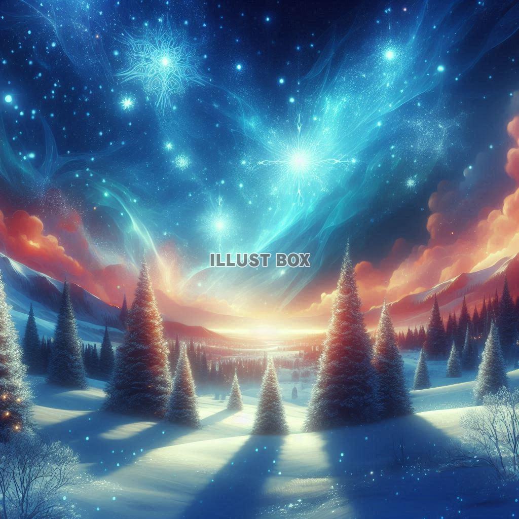 幻想的な風景　クリスマスのイラスト　No309