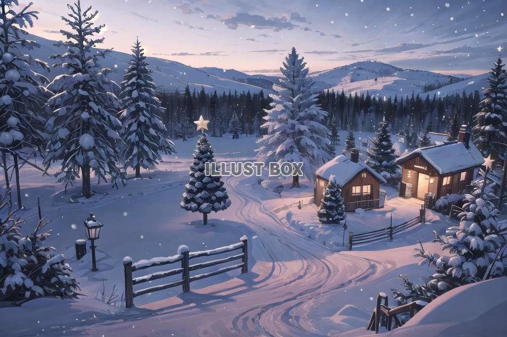 幻想的な風景　クリスマスのイラスト　No 311