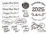 巳年2025年用の年賀状素材セット