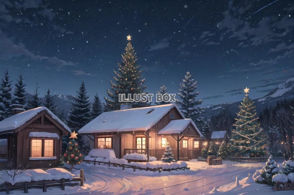 幻想的な風景　クリスマスのイラスト　No319