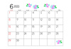 2025年6月の横型のカレンダー素材