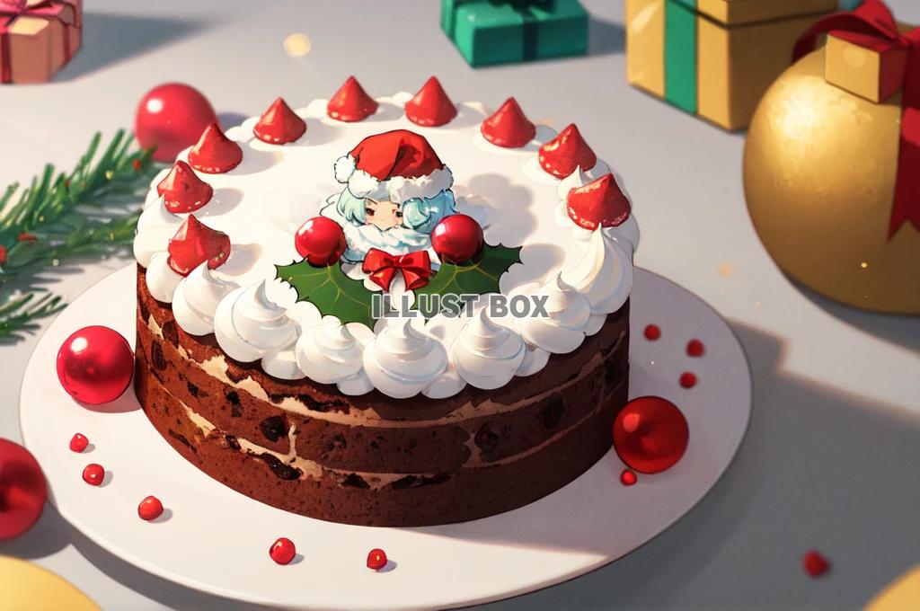 クリスマスケーキ　イラスト　No2