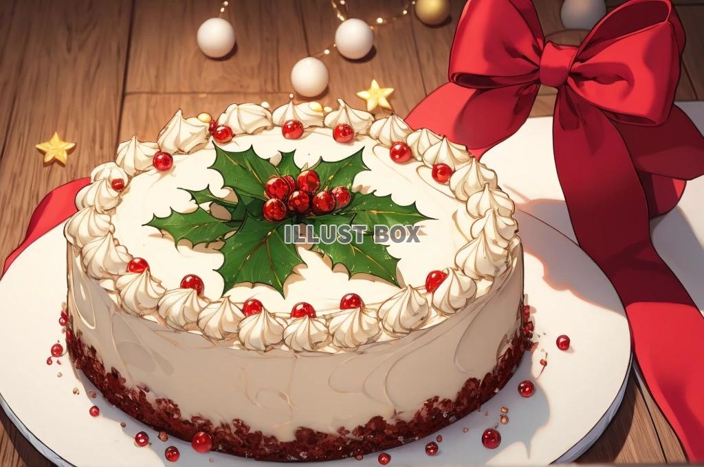 クリスマスケーキ　イラスト　No10