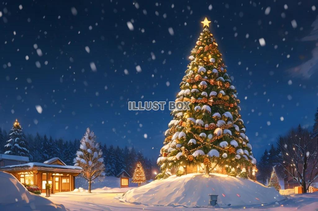 幻想的な風景　クリスマスのイラスト　No332