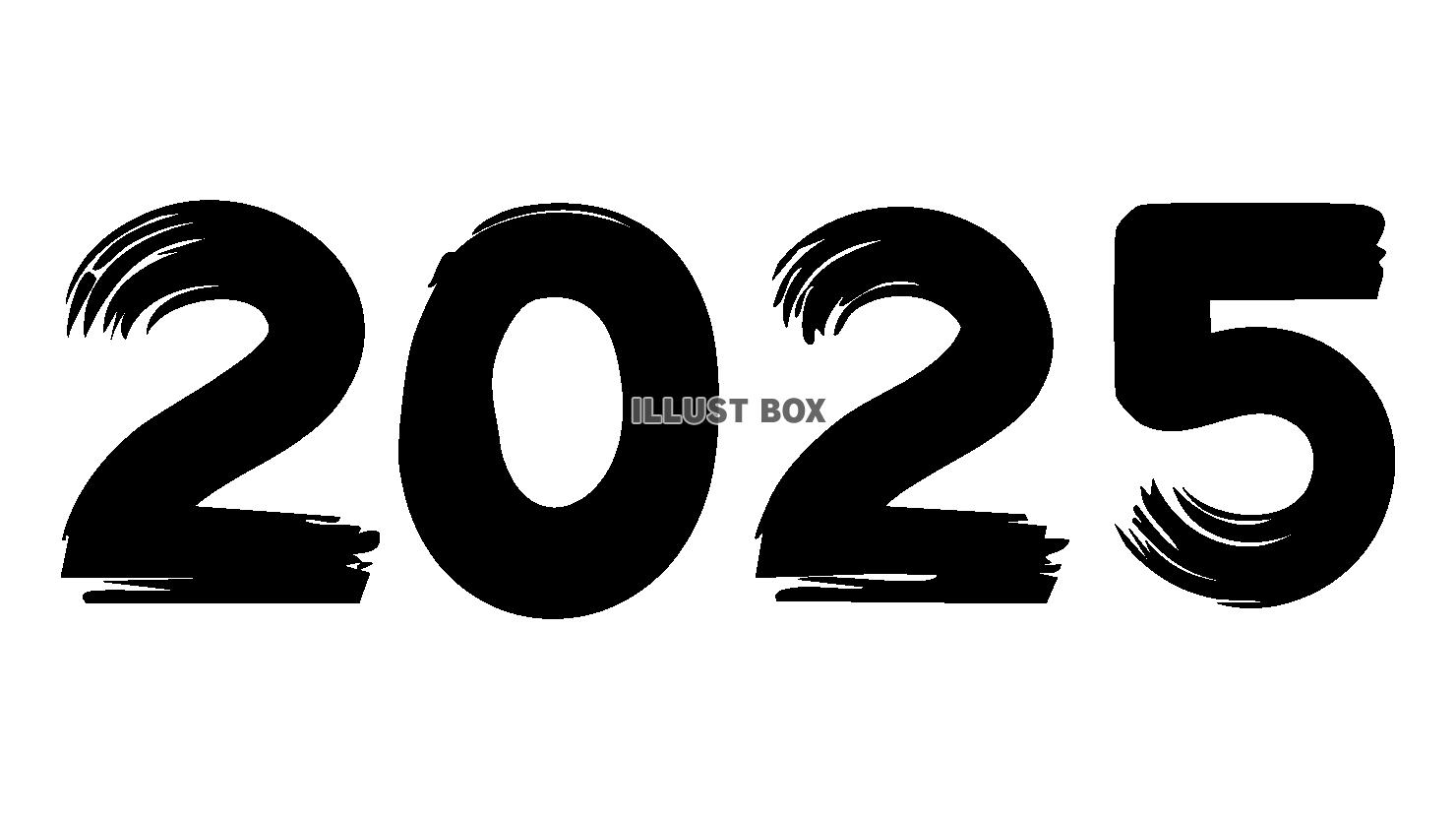 筆文字の2025年　黒色