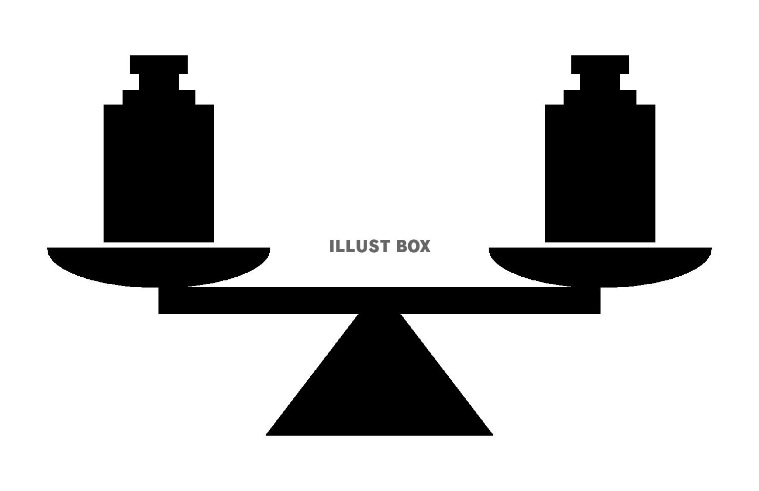 分銅と天秤のシルエット