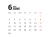 2025年 シンプルな月間カレンダー６月