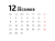 2025年 シンプルな月間カレンダー 12月
