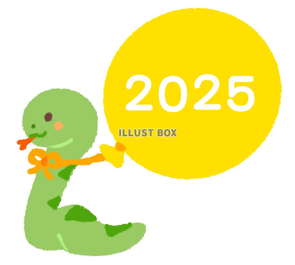 2025年の蛇の年賀状素材(透過png)