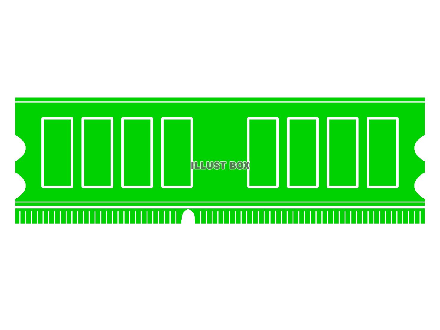 緑色のRAMメモリのシルエット