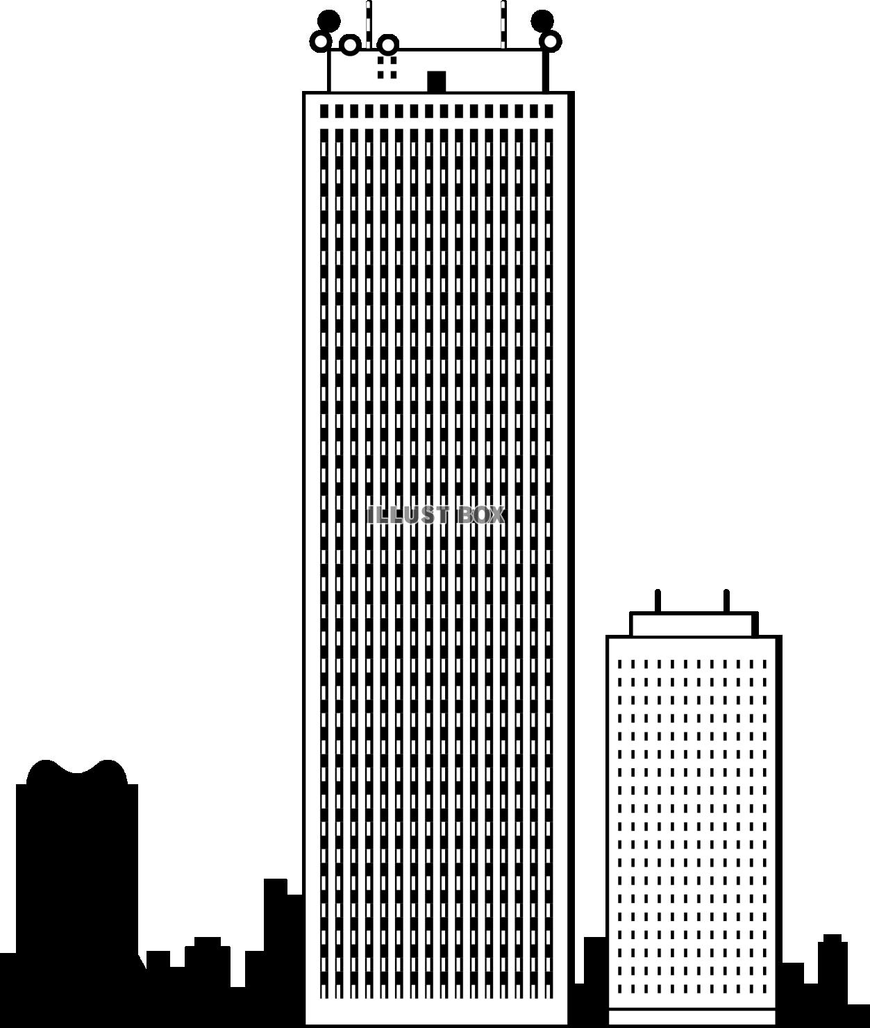  東京の観光名所サンシャイン60シルエット