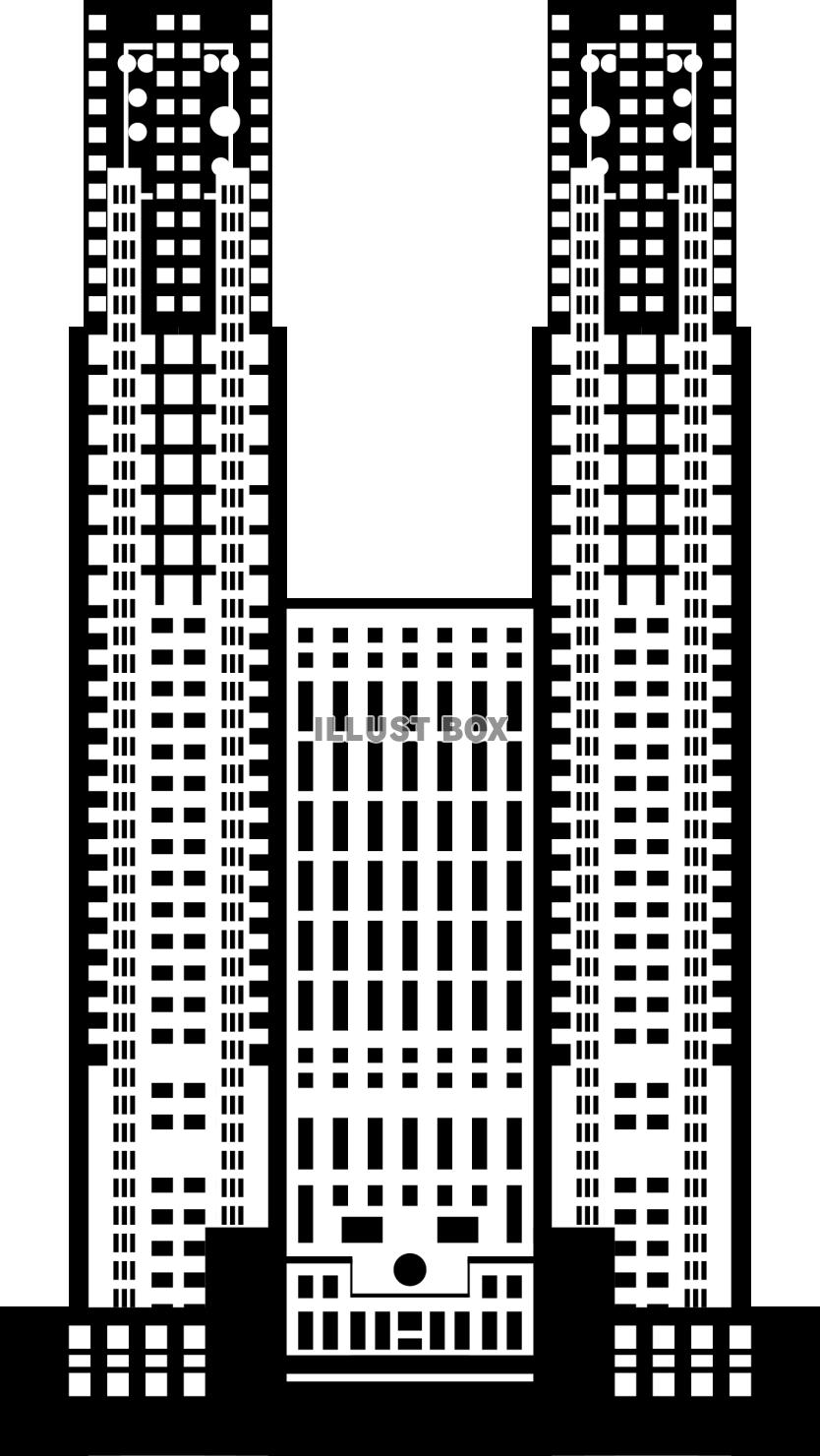 東京の観光名所　都庁　シルエット