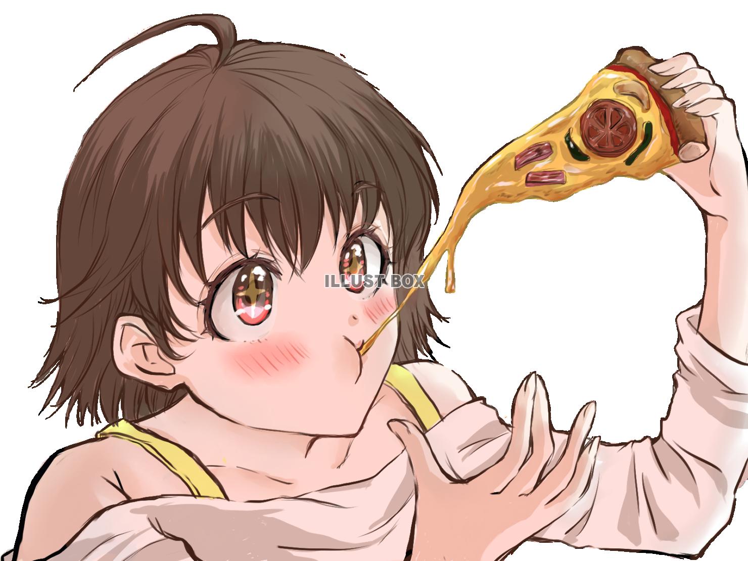 ピザを食べる女の子