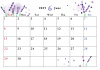 2025年（令和7年）6月カレンダー　横型　季節のかわいいイラスト入り