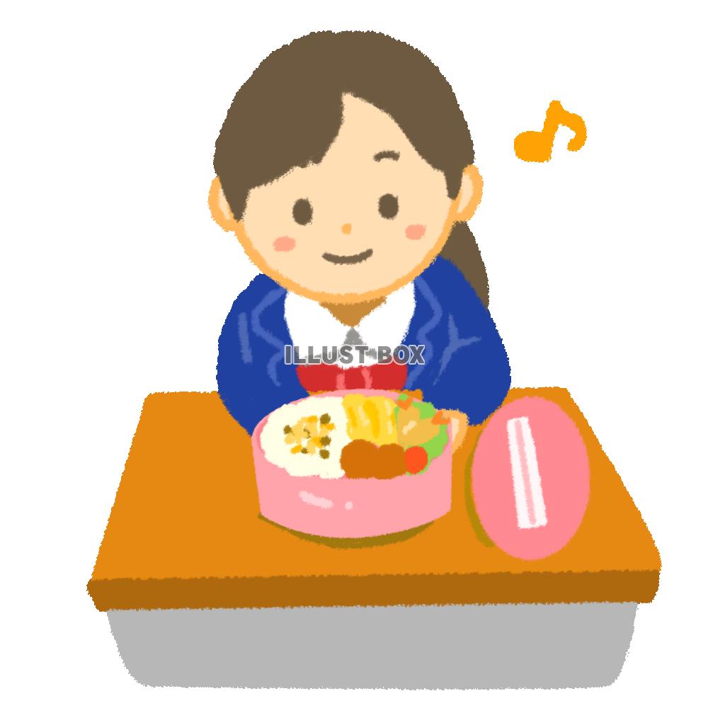 お弁当を食べる女子学生